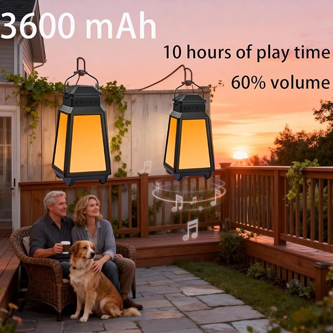 2 Pack Outdoor Bluetooth Speakers | Wireless Speakers Sync 100+ | IP65 Waterproof for Party Cafe Decor Patio | The Gift for Men & Women