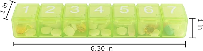 e-Pill 7 Times a Day x 7 Day Clear Weekly Pill Organizer, Vitamin, and Medicine Pillbox (Rainbow)