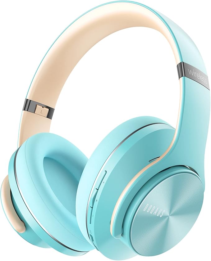 DOQAUS Bluetooth Headphones Over Ear, 90H Playtime, 3 EQ Modes, HiFi Audio, ENC Mic, Reinforced Durable Frame & Soft Earpads for Extended Wear, Phone, PC, Travel