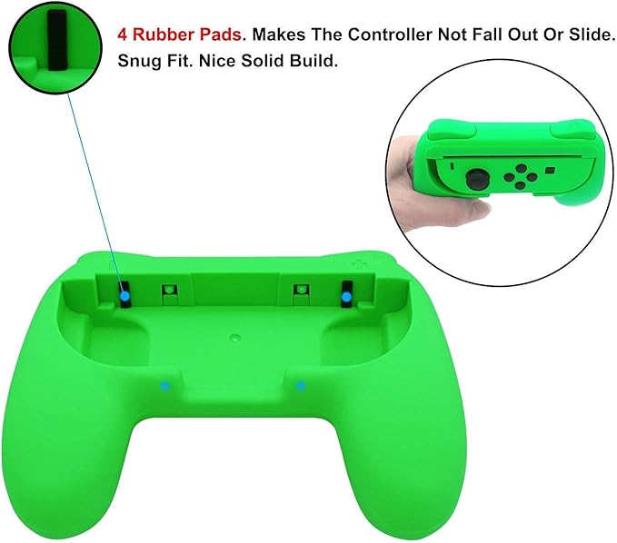 FastSnail Charging Dock and 2 Pack Switch Grips Kit for Nintendo Switch Joy Con & OLED Model, Charger Stand Station with Charging Cable, Wear-Resistant Grip Controller with 6 Thumb Grip