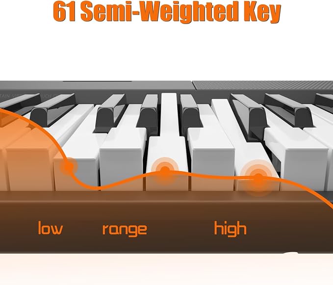 61 Keys Piano Keyboard Set, Electronic Digital Piano with Built-in Speaker Microphone, Portable Keyboard Gift Teaching for Beginners, Electric Piano for Birthday Gift