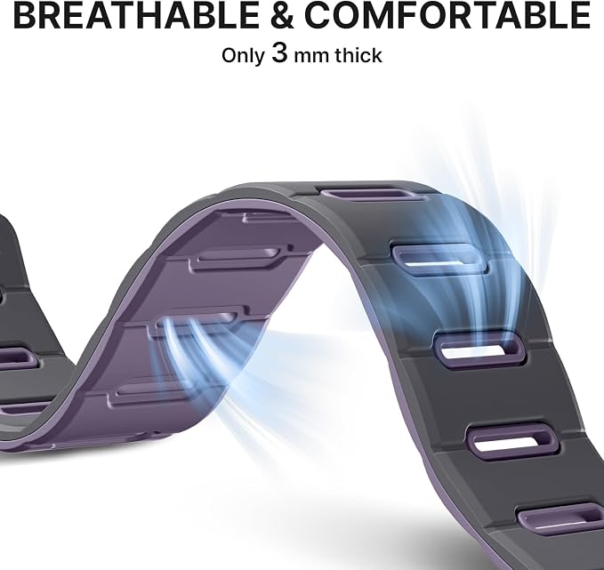 Bandletic Magnetic Straps Compatible with Apple Watch Ultra Band, Soft Comfortable with Two Safety Loops for iWatch Bands 49mm(Ultra3/Ultra2),45mm(9/8/7), 44mm(SE3/SE2/SE/6/5/4), 42mm(3/2/1)