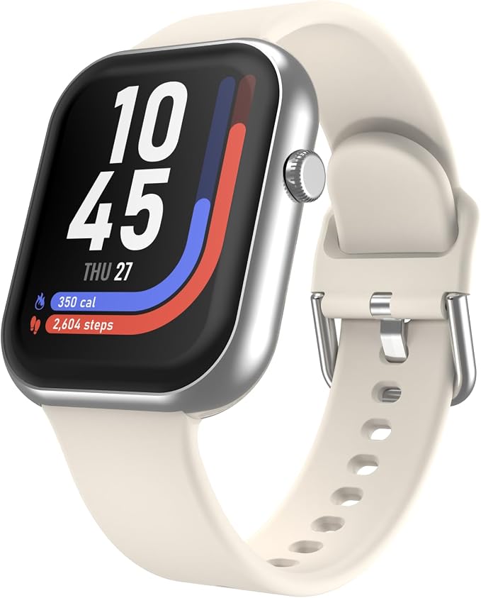 iTouch AIR 5 Smartwatch, 1.85" AMOLED Display, Bluetooth Calling, 100+ Sports Modes, Heart Rate, SpO2, Sleep & Stress Tracking, Water Resistant, 7-Day Battery Life, for Android & iPhone