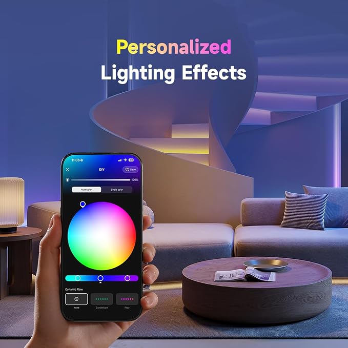 DREAME RGB IC LED Light Strip, 4-in-1 Technology Music Sync Color Changing Lights, 60 LEDs/m High Density Bright DIY 50 Segments, Works with Matter Alexa Google Home, Waterproof for Home Party Deco