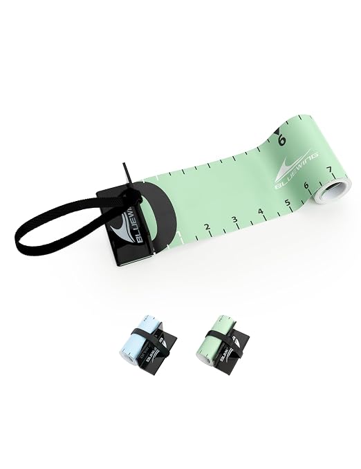BLUEWING 60"" Fishing Ruler Portable Roll Up Fishing Ruler Folding Fish Measuring Tape with Bump Board Waterproof Fishing Measurement Tool, Green - 60in