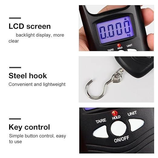 Luggage Weight Scale, 4pcs 50KG Portable Electronic Scale Mini Hanging Scale LCD Backlight Digital Pocket Scales Luggage Weighting Fishing Hook Balance,for Travel