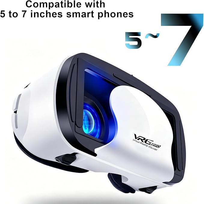 Virtual Reality Headset for Phone with Controller, 3D VR Glasses Adjustable VR Virtual Reality Goggles, Compatible 5.0-7.0 inch for iPhone & Android, for Movies Games（Black）