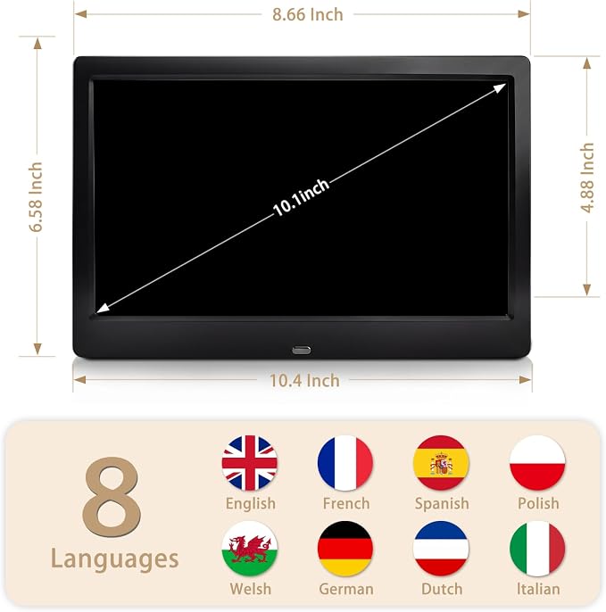 10.1 Inch Digital Alarm Clock with Date and Day of The Week for Dementia Seniors, Multiple Alarm Types Sets,Voice Announcement Time, Auto DST, Gifts for Elderly People