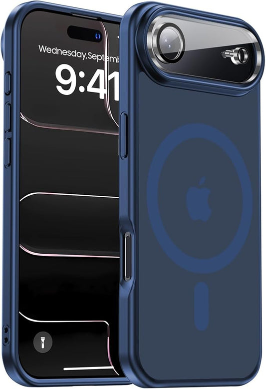 Magnetic for iPhone Air case, with Camera Lens Protector [10Ft Military-Grade Protection] Compatible with fit MagSafe Slim case for iPhone 17 Air 6.5 inch, Deep Blue