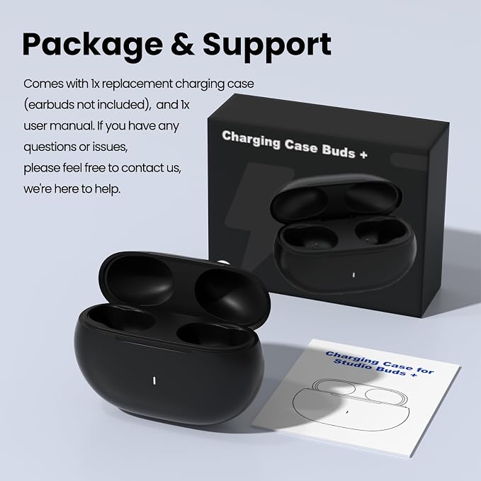 Charging Case for Beats Studio Buds/Buds+ with Bluetooth Pairing Button，Replacement Case for Beats Studio + with USB-C Port, Earbuds Charger Dock (No Earbuds Included)