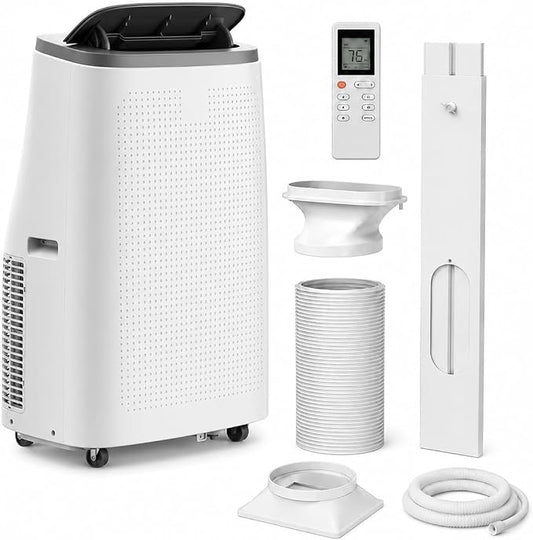14,000 BTU Portable Air Conditioners, Cools Large Room Up to 700 Sq.Ft, 4-in-1 AC Unit with Dehumidifier & Fan, Remote Control, Quiet Sleep Mode, Energy Efficient for Home Office Garage