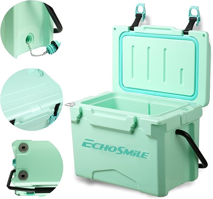 EchoSmile 12/18/25 Quart Rotomolded Cooler, Built to Stand up to The Rigors of The Journey