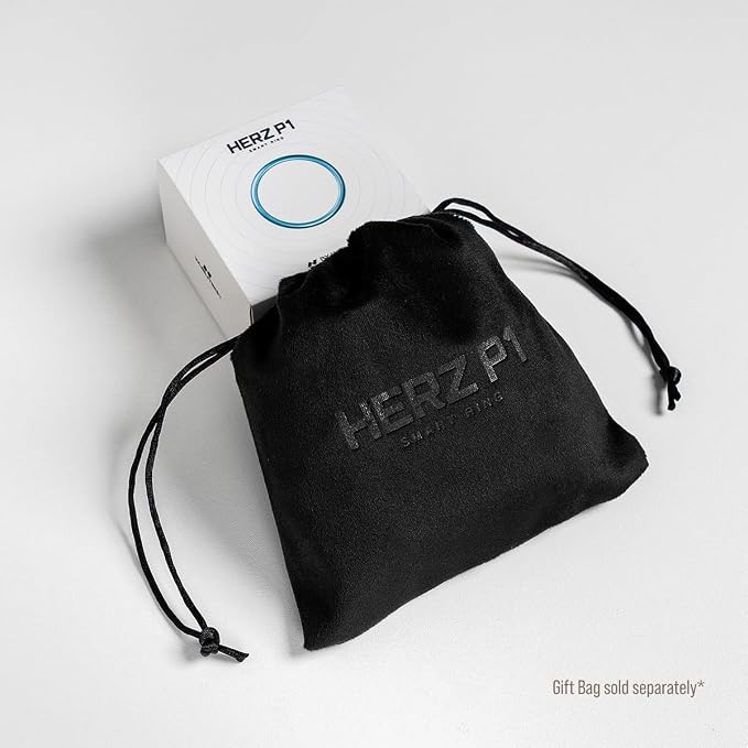 Herz P1 Smart Ring for Women & Men - (Size 12) 24/7 Health Metrics Fitness Ring, Tracks 20+ Biometrics, 6 Day Battery Life, Waterproof Stainless Steel, Free APP for iOS Android, No Subscription