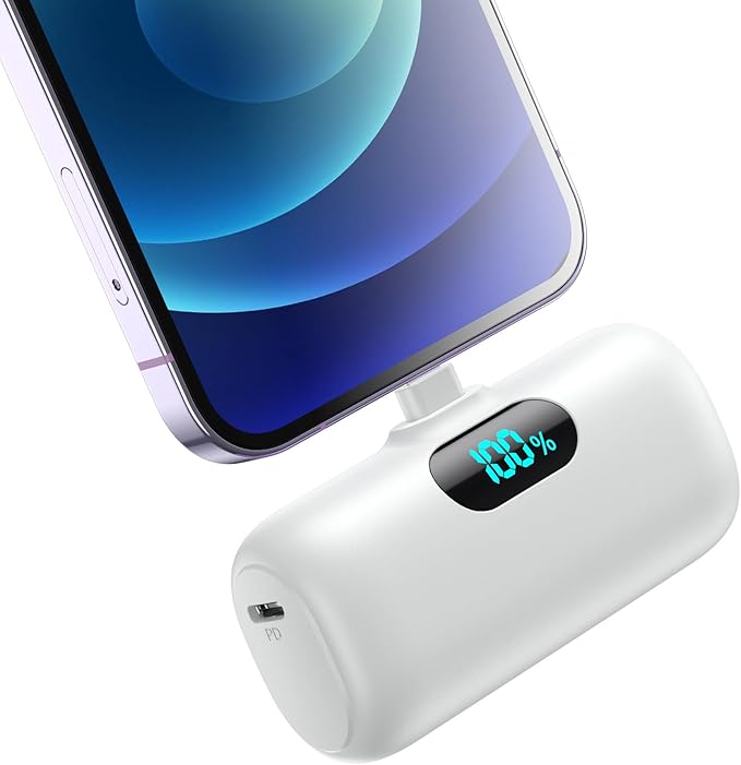 Small Portable Charger for iPhone 5000mAh, PD Fast Charging Power Bank,Mini Battery Pack Portable Phone Charger Travel Essentials for iPhone 14/14 Pro Max/13/13 Pro/12 Pro/11/XS/XR/X/8/7/6/SE Series