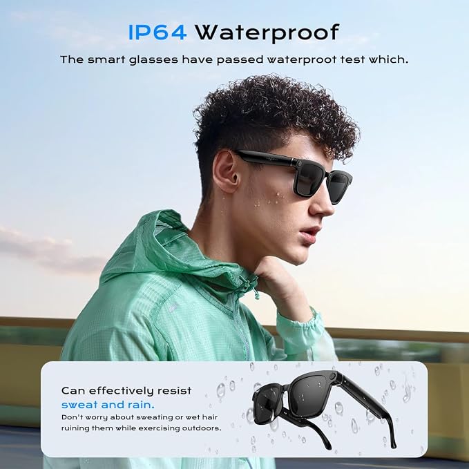 XO AI Smart Glasses,HD 1080P Camera Glasses with Video Recording & Photo Taking,140+ Language Real-Time Translation Glasses Perfect for Travel, Business(Transparent Anti-Blue)