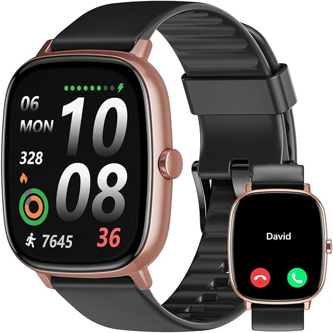 Smart Watches for Men Women with GPS Built-in, Answer/Make Calls, 1.95" Smartwatch for iPhone/Android Phones, Fitness Watch with Heart Rate/Sleep Monitor 100+ Sports Modes Waterproof (Black/Gold)