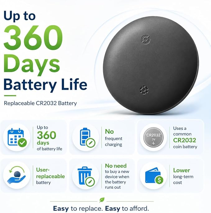 Car Tracker Device Hidden, GPS Tracker No Subscription Required,Support Android Systems, GPS Tracker for Car with Alerts, 1 Year Battery Life (Includes Keychain, Strap & Mount)