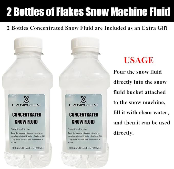 LANGXUN 1500W Snow Machine with Manual & Wireless Remote Control | Large Output Snowmaking Machine for Indoor & Outdoors | Adjustable Snowflake Size | Perfect for Christmas, Weddings, and Parties