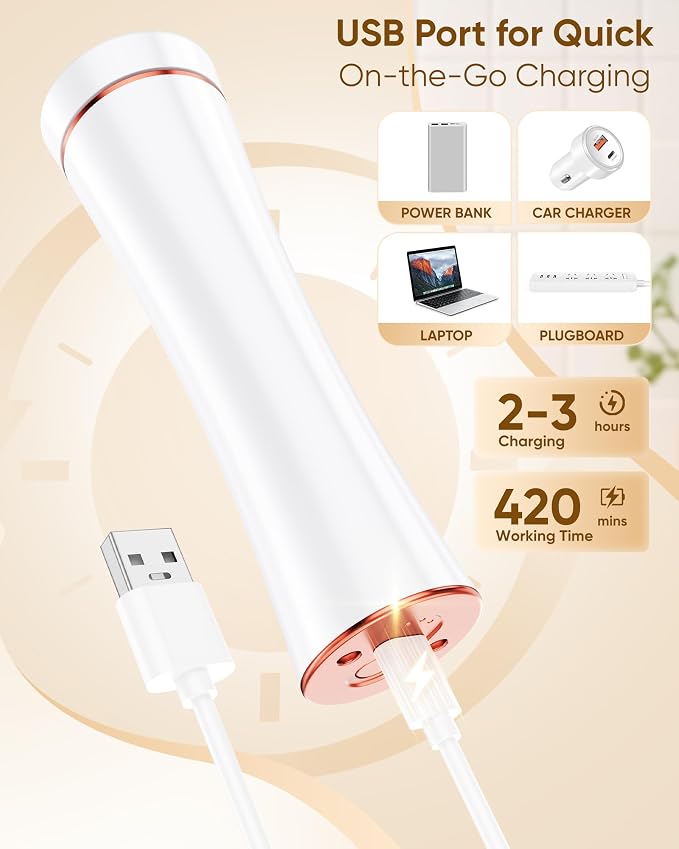 Electric Foot Callus Remover Rechargeable, Portable Electronic Foot File Pedicure Tools, Waterproof Foot Scrubber File, Professional Pedicure Kits, Foot Care for Dead Skin Ideal Gift (White)