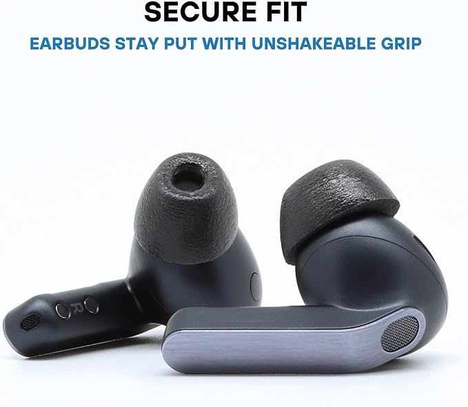 Comply TrueGrip MAX | Premium Memory Foam Replacement Earbud Tips for Samsung Galaxy Buds4 Pro & Buds3 Pro | Long-Lasting Comfort, Secure Fit, Noise Isolation | Black (Small) (3 Pairs)