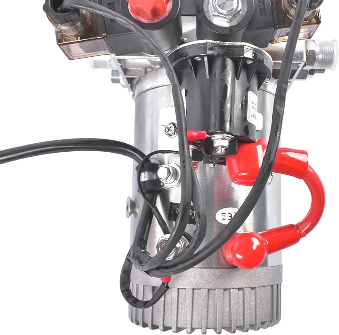 12V DC Steel Hydraulic Pump Power Unit, 2 GPM Flow Rate, 6 Quart Metal Reservoir, Double Acting, 3200 PSI Max Pressure, SAE #6 Ports for Dump Trailers, Car Lifts, DIY Hydraulic Systems