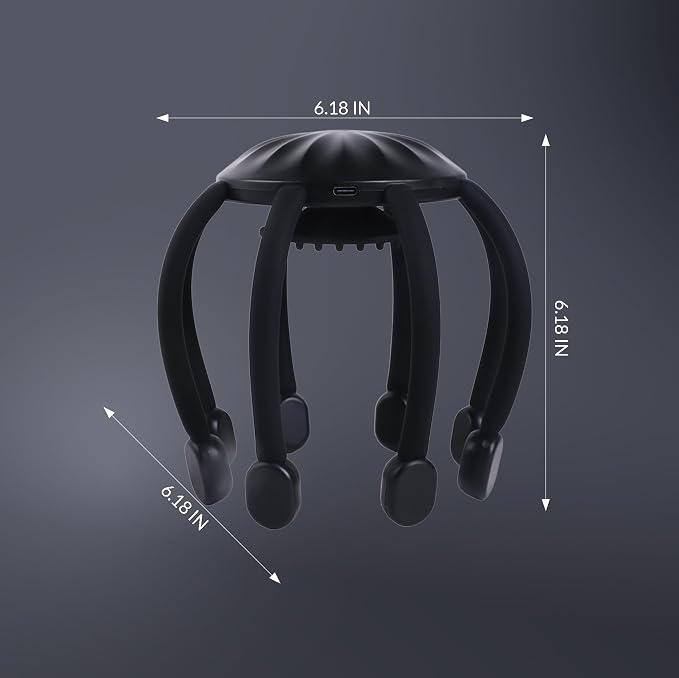 Electric Scalp Massager, 360° Octopus Head Massager Automatic 4 Modes Scalp Stress Relax Device-8 Heads