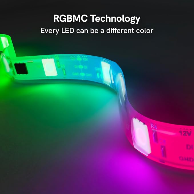 Aura Labs Smart TV Backlight Sync to Screen for 70-85 Inch TV - Camera-Based Color Match - Backlighting for TV - Voice and App Control - RGB LED Strip Light - LED Lights for TV