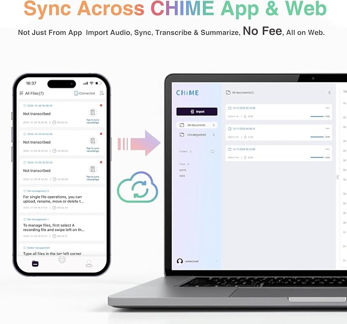 AI Voice Recorder: 64GB with Free Transcription & AI Summary, APP & Web Control, 121 Languages, Wireless Charging for Meetings