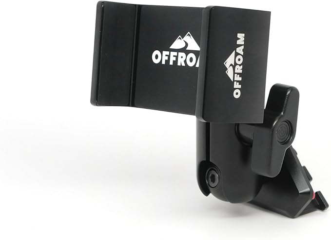 Offroam Phone Mount Made for Toyota Tacoma 2005-2011, CNC-Machined Aluminium, Universal Spring Loaded Holder, 360-Degree Swivel, One-Hand Operation