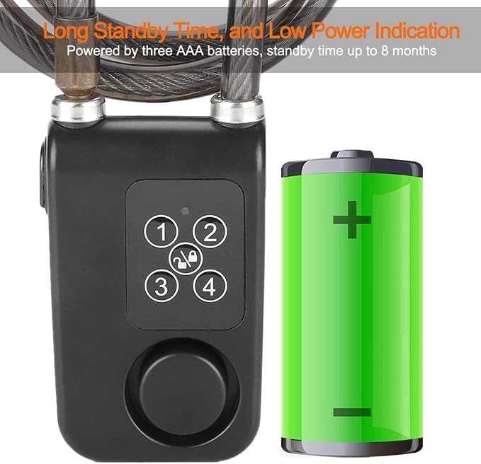 Lock -110dB Smart Password Lock Anti-Theft Alarm Lock Smart Lock