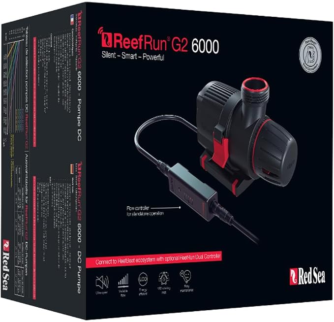 Red Sea ReefRun G2 6000 Aquarium DC Water Return Pump (950-1700 GPH) - Controller Sold Seperatly | ReefBeat Control & Notifications for Freshwater or Saltwater Marine Use