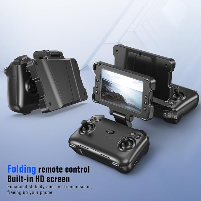 XJ2 Drone with Screen Remote Control, Obstacle Avoidance, Optical Flow Localization, Active Obstacle Avoidance, 2 batteries.