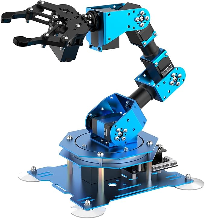LewanSoul Robotic Arm for Arduino Coding Programming 6DOF STEM Educational Building Robot Arm Kits, 6 AXIS Full Metal Robotic Arm Wireless Controller/PC/App/Mouse Control (Assembled)