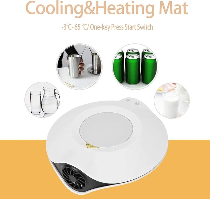 USB Coaster,Cup Pad,Coaster,USB Charging Mat,Insulated Pad Mat,Dual Use USB Cooler Warmer Cup Coffee Tea Beverage Cans Cooler & Warmer Heater Chilling Coasters,(White)