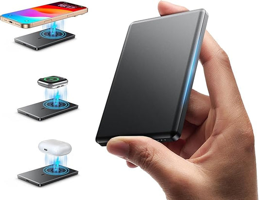 Ultra Slim Magnetic Portable Charger,5,000mAh Wireless Portable Charger with USB-C Cable,Battery Pack for Apple Watch,22.5W Fast Charging Magnetic Power Bank for iPhone 16/15/14/13/12 Pro/Pro Max/Plus