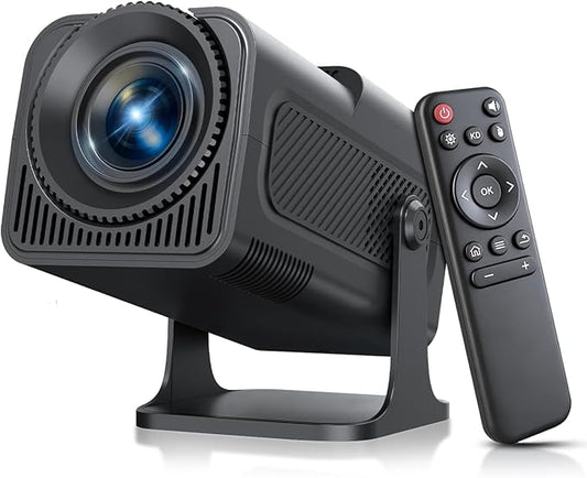 1080P Mini Projector with WiFi and Bluetooth, 300 ANSI Portable Projector 4K Support, Auto Vertical Keystone, 5W Speaker, Built-in Apps 180° Rotatable Movie Home Theater Proyector
