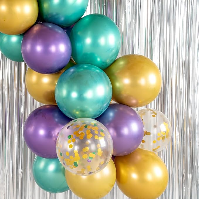 Restaurantware-Balloonify Mermaid Balloon Arch Kit, 1 Party Decoration Kit - 42 Balloons, With Chain, Latex Mermaid Tail Balloon Arch Kit, Includes Glue Dots