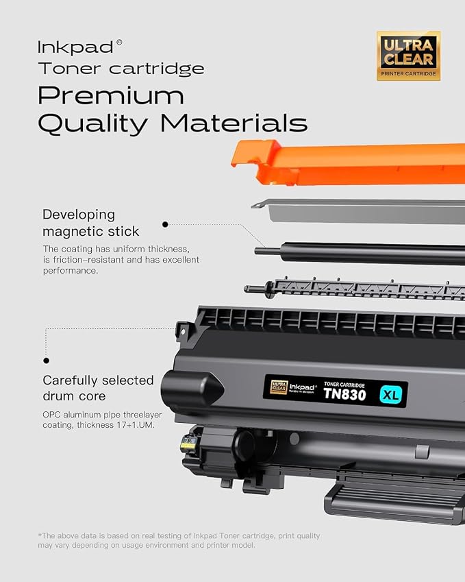 iNKPAD Compatible TN830XL TN830 Toner Cartridge for HL-L2460DW DCP-L2640DW Replacement for Brother TN 830 XL/V/R Toner with MFC-L2820DW HL-L2400D HL-L2405W HL-L2460DWXL Printers (4Pack, Black)