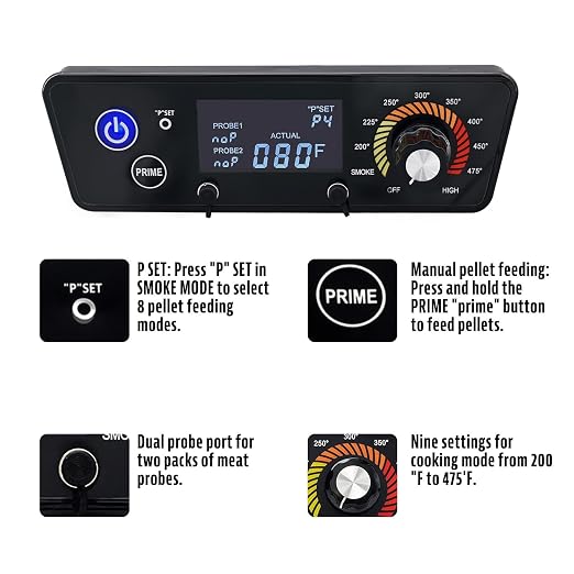 Digital Controller Kit for Pit Boss Grills P7-340/700/1000,Digital Trapezoid Control Board Compatible with Pit Boss Classic/Austin XL/Tailgater/with 2*Meat Probes, RTD Temperature Probe