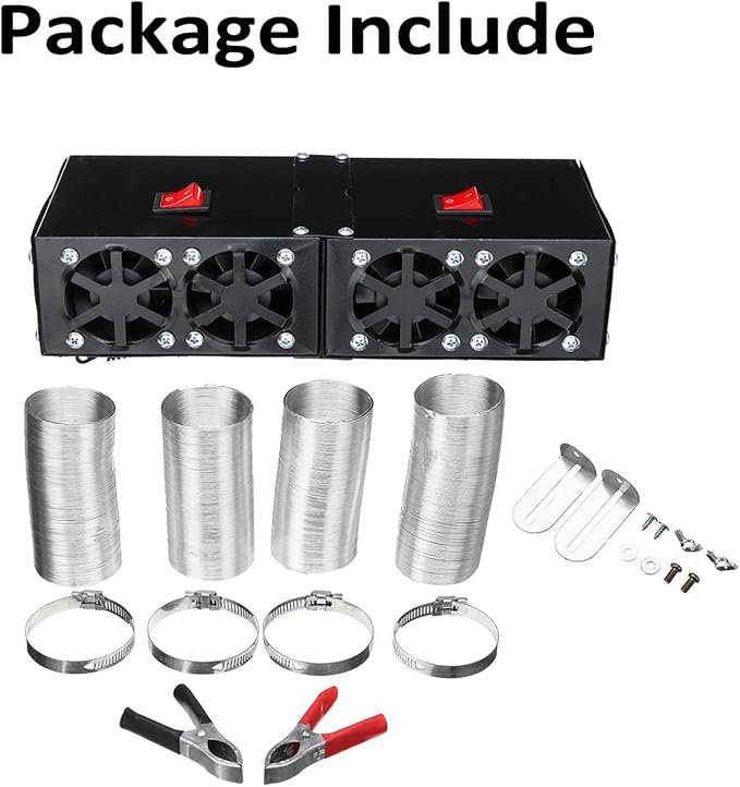 Car Defogger 12V 500W Car Heater 2 in 1 Portable Car Heaters and Cooling Fan with Purification for Winter (12V 500W, 4 Holes)