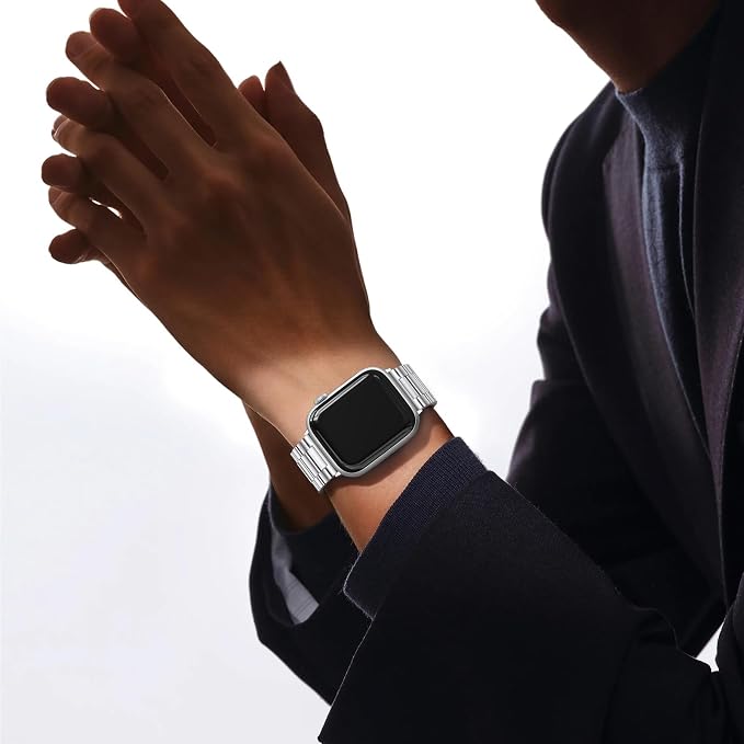 EPULY Compatible with Apple Watch Band 49mm 45mm 44mm 42mm 41mm 40mm 38mm, Business Stainless Steel Metal Watchband for iWatch Band Series 9, Ultra 2, SE, Ultra Series 8 7 6 5 4 3 2 1 Men & Women