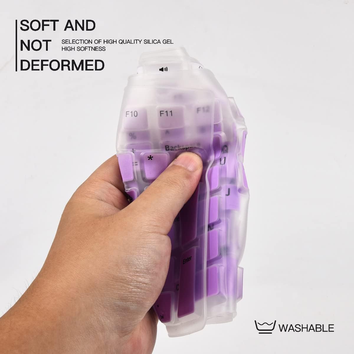 Keyboard Cover for Logitech MK370 MK270 MK295 Keyboard, Logitech MK270 K270 MK260 Keyboard Cover Skin Protector - Gradual Purple