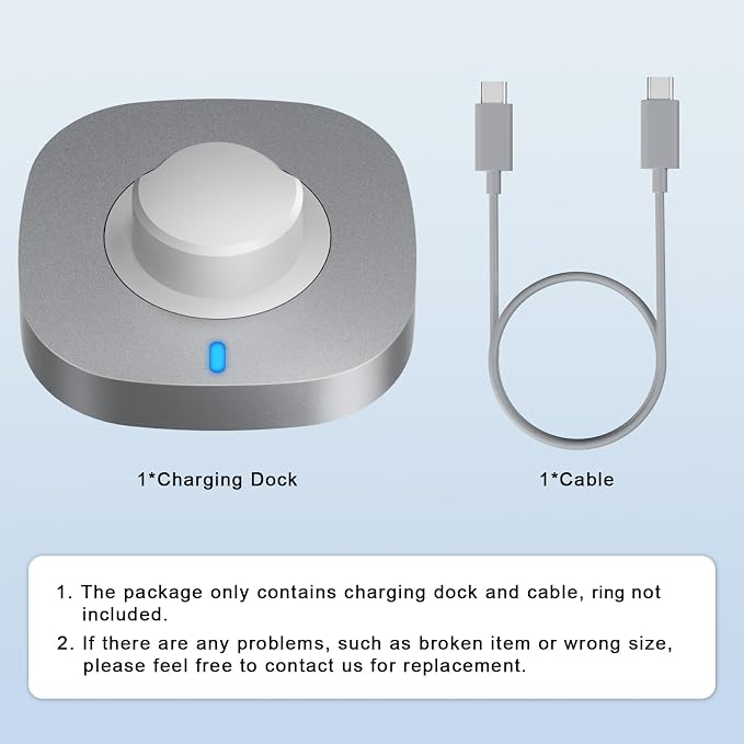 ZOOROO Charger Compatible with Aura-Ring Gen 3 Size 8, Fast Charging Dock with USB-C Cable