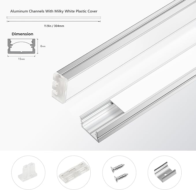 VST Under Cabinet Lighting 6 Pack, Smart LED Light Bars 2700K-6500K Dimmable, App & Voice Control for Google Home & Alexa, Remote & Hand Wave, Seamless Linkable 12V Plug-in for Kitchen, Closet, Shelf