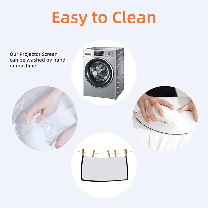 Portable Projector Screen 60inch,Movie Projection Screen,Indoor Projection Screen and Stand, 16:9 Projector Screen 4K HD Wrinkle-Free Lightweight