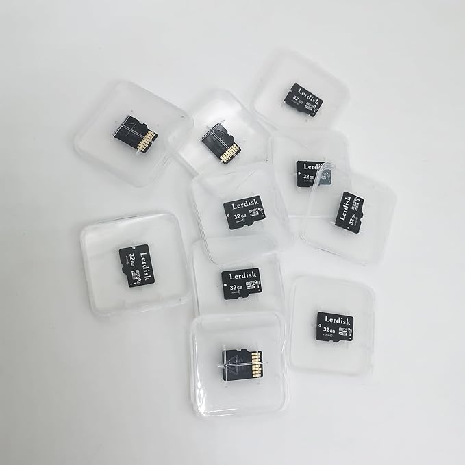 Factory Wholesale 32GB Micro SD Card 10-Pack, U3 A1 V30 Class 10, 80+MB/s Read for 4K Camera, Game Console, Drone,CCTV -with SD Adapter(10x32GB)