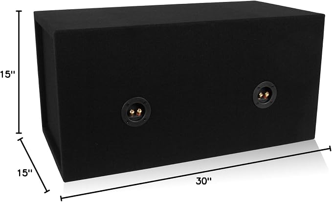 BELVA MDFD12 Dual 12-inch Car Subwoofer Box Sealed 3/4-inch MDF Prelined Polyfil