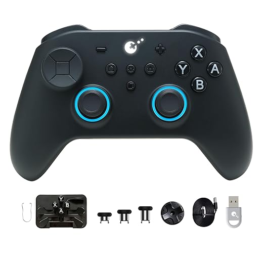 GuliKit TT MAX Bluetooth Gaming Controller for PC/Switch 2/Switch/Android/iOS, Ultra-Fast Gamepad with Adjustable TMR Joysticks, Hall & Micro Triggers, 4 Rear Paddles, Switch 1/2 Wake-Up & Multi-functional Adapter