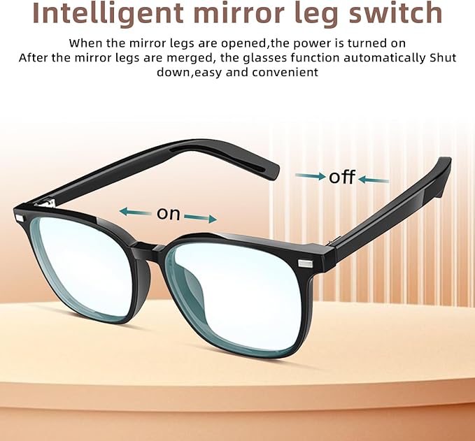 Smart Bluetooth Glasses for Men & Women, Magnetic Lenses 3-in-1(Blue Light Blocking/UV400/Night Vision), Auto On/Off, Call/Music, IP65 Waterproof, Wireless Audio Stylish Eyewear for Driving/Working