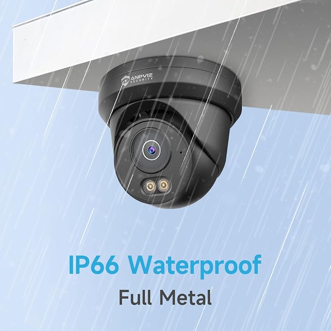 Anpviz 4MP PoE Camera Black, Turret Security IP Camera Outdoor Wired | Al Human Motion Detection, Smart Color Night Vision, Built-in Mic, 2.8mm Lens@25FPS, NDAA, IPC-D3B43B-S (U Series)